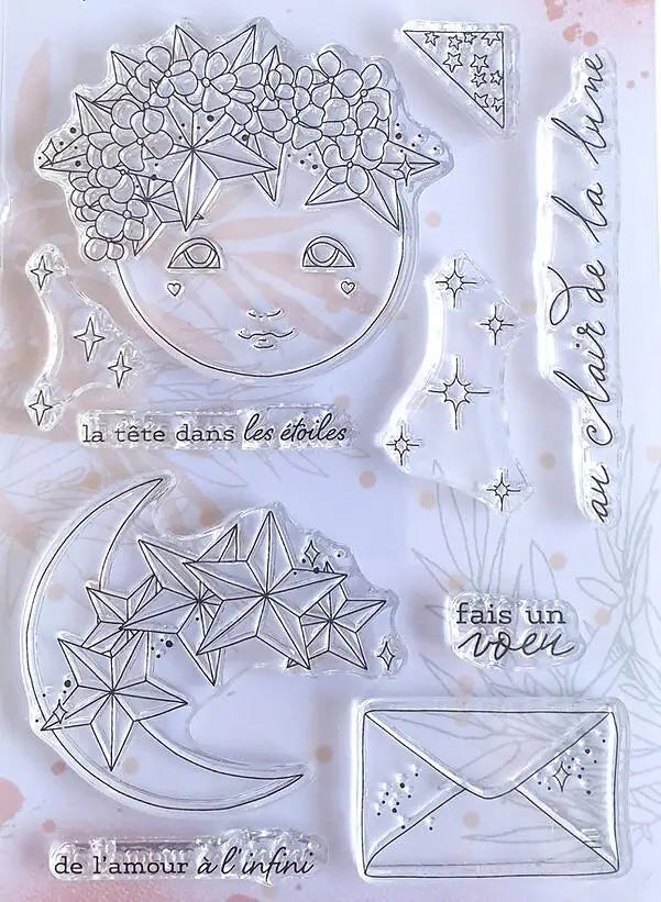 New French Clear Stamp And Cutting Die /Seal For DIY Scrapbooking/ Clear Stamp Sheets A7009