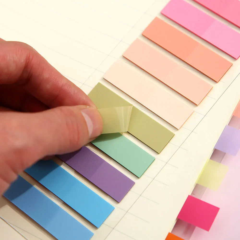 For Fun 200 Sheets Index Sticker Transparent Colorful Sticky Note Pads Memo Pad Office School Stationery Self-Adhesive Stickers