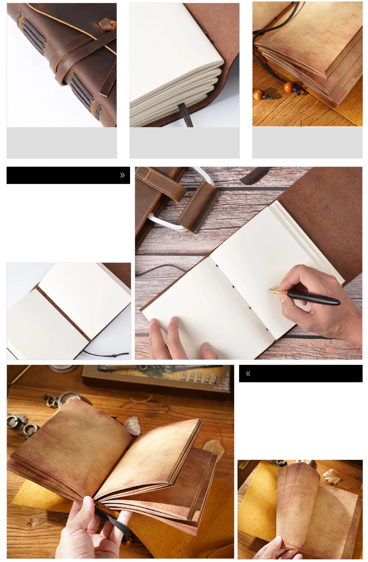 Handmade Loose-leaf Book Magic Diary Cowhide Retro Travel Notebook Thickened Sketchbook Notepad to Send Friends Birthday Gifts